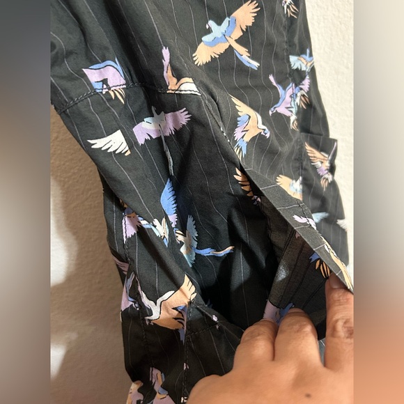 FREE PEOPLE Strapless BIRD PRINT Sunshine of Your Love pocket Mini Dress - Picture 12 of 13